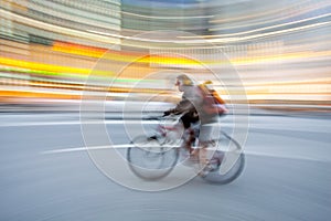 Bicycle in motion blur