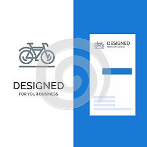Bicycle, Movement, Walk, Sport Grey Logo Design and Business Card Template