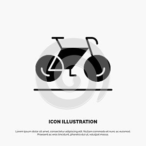 Bicycle, Movement, Walk, Sport Solid Black Glyph Icon photo