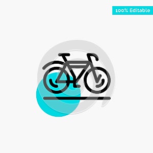 Bicycle, Movement, Walk, Sport turquoise highlight circle point Vector icon photo