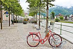 Bicycle near river in Bad Ischl