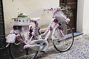 Bicycle in old town of Alghero, Sardinia, Italy