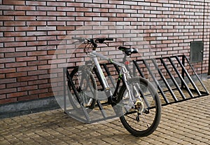 Bicycle parked against the wall