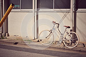 A Bicycle parked in Tokyo street