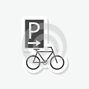 Bicycle parking glyph sticker icon