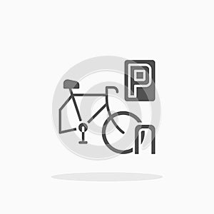 Bicycle Parking icon. Solid Black