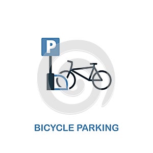 Bicycle Parking icon in two colors. Creative design from city elements icons collection. Colored bicycle parking icon for web and