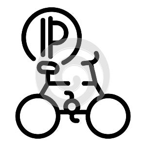 Bicycle parking lot icon, outline style