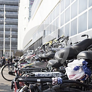 Bicycle parking lots in Amsterdam