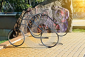 Metal parking in the form of a bicycle