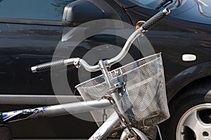 Bicycle on parking place.