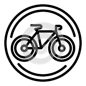 Bicycle parking road sign icon outline vector. Area place