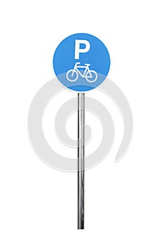 Bicycle parking sign in iron board