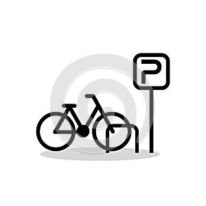 Bicycle Parking simple icon with shadow