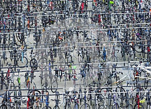 Bicycle parking for students and workers who prefer healthy lifestyle