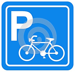 Bicycle Parking Symbol Sign, Vector Illustration, Isolate On White Background Label. EPS10