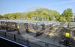 Bicycle parking in Voorschoten, Netherlands