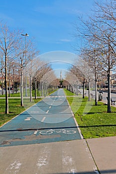 Bicycle path in coastal park \