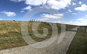 Bicycle path at a dike on Schiermonnikoog