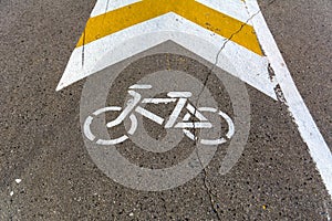 Bicycle path inscription