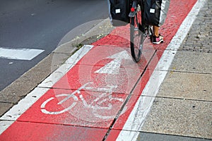 Bicycle path in Linz, Austria