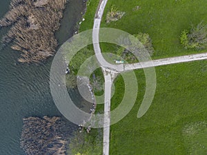 Bicycle path near lake Annone photo