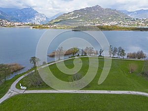 Bicycle path near lake Annone photo