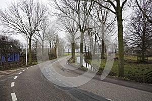 Bicycle path and road at Middelweg in Moordrecht