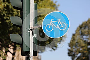 Bicycle path sign in Germany