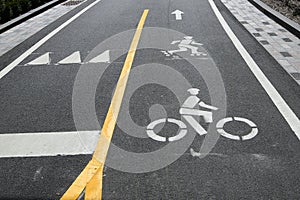 Bicycle and pedestrian path in Lower Manhattan