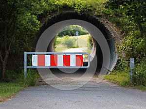 Bicycle and Pedestrian Tunnel with Car Barrier