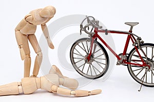 Bicycle and person collision accident