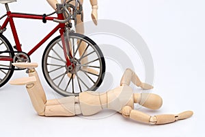 Bicycle and person collision accident