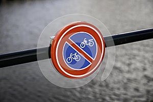 Bicycle prohibited sign
