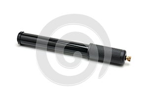 Bicycle pump with hose on white background