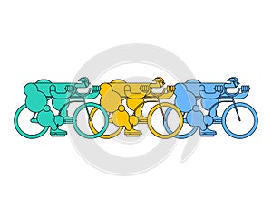 Bicycle race. Cyclist. Racers on bicycles. Sports Vector illustration