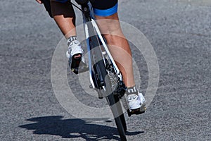 Bicycle race on a road