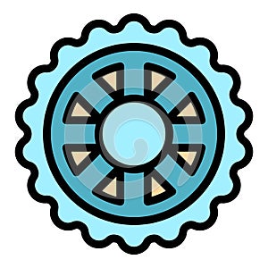 Bicycle repair disk brake icon color outline vector