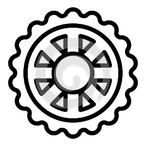 Bicycle repair disk brake icon, outline style