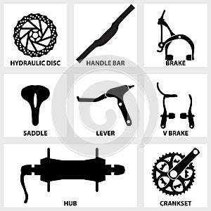 Bicycle repair parts icon