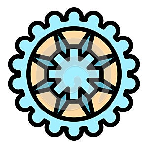 Bicycle repair piece icon color outline vector