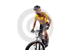 Bicycle rider cycle bike isolated in white