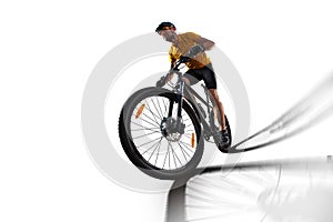 Bicycle rider cycle bike isolated in white