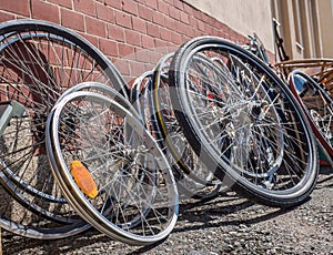 Bicycle rims of metal scrap