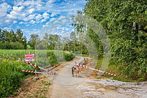 Bicycle road construction site at Lake Gebart GÃ©bÃ¡rti-t