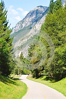 Bicycle road in italian mountains