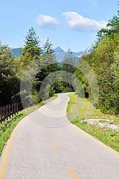 Bicycle road in italian mountains