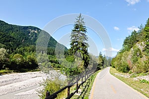 Bicycle road in italian mountains