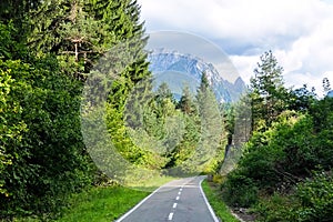 Bicycle road in italian mountains