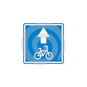 Bicycle road sign flat icon